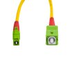 Cordão óptico 2.5m, LC/APC-SC/APC, SM BLI G.657A 9/125 0.12dB IL OS2 Simplex 3.0mm LSZH Amarelo, Fibra Monomodo Miljet