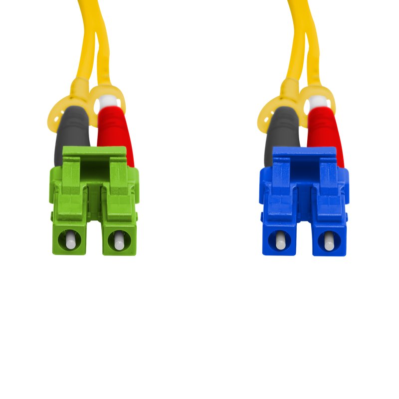 Cordão Óptico 2.5m, LC/APC-LC/UPC, SM BLI G657-A1 9/125 0.12dB IL, OS2 Duplex 2.0mm LSZH Amarelo, Fibra Monomodo Miljet