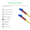 Cordão Óptico 2m, LC/UPC-LC/UPC, SM BLI G657-A1 9/125 0.12dB IL, OS2 Duplex 2.0mm LSZH Amarelo, Fibra Monomodo Miljet