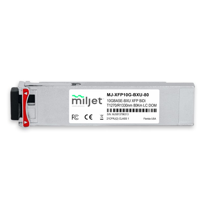 10GBASE-BXU XFP BiDi Tx1490/Rx1550nm 80km LC DDM, transceptor óptico Miljet