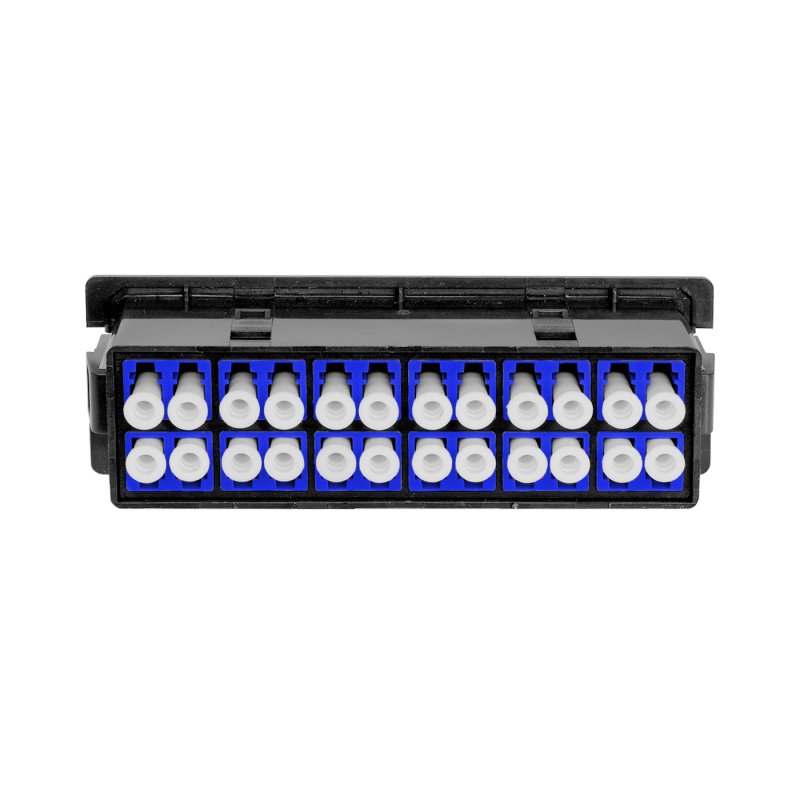 Painel Adaptador Óptico 24F, 12x LC/UPC Duplex, Monomodo OS2, Miljet