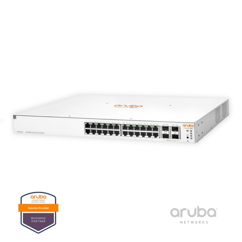 Switch HPE Aruba Instant On 1930 24G JL684A, 24-Port Gigabit RJ45 PoE+ 370W, 4-10G SFP+, Fonte AC 100-240v, Layer 2+ Gerenciável