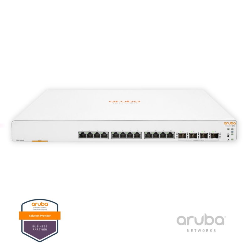 Switch HPE Aruba Instant On 1960 12P JL805A, 12-Port 10GBASE-T RJ45, 4-10G SFP+, Fonte AC 100-240v, Layer 2+ Gerenciável