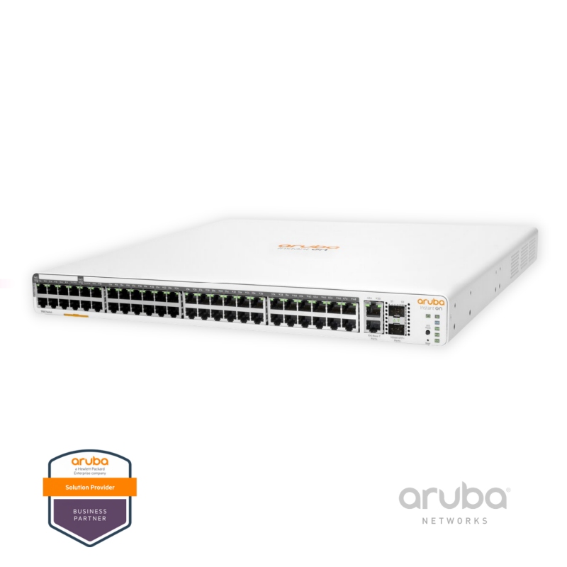 Switch HPE Aruba Instant On 1960 48G JL809A, 40-Port Class 4 PoE, 8-Port Class 6 PoE (600W), Smart Switch, 2 SFP+, 2x10GBase-T, Fonte AC 100~240V, Layer 2+ Gerenciável