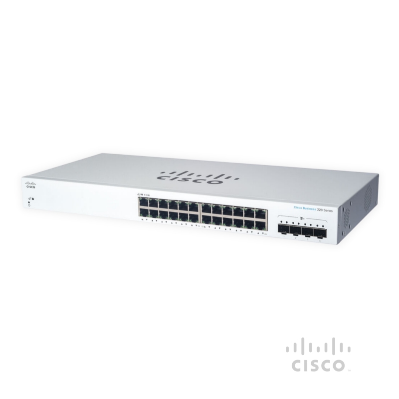 Cisco Business CBS220-24T-4X Smart Switch, 24 Port GE, 4x10G SFP+ Layer 2 Gerenciável