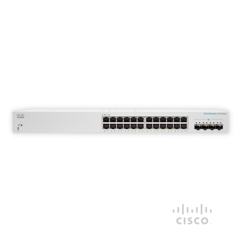 Cisco Business CBS220-24T-4X Smart Switch, 24 Port GE, 4x10G SFP+ Layer 2 Gerenciável