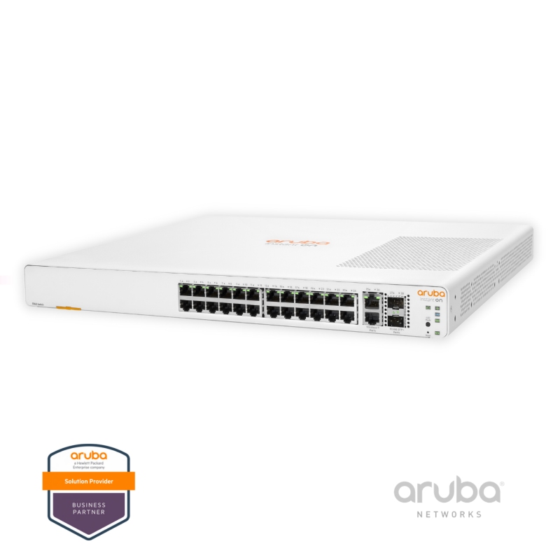 Aruba Instant On 1960 JL806A 24G, 24-10/100/1000Base-T, Smart Switch iStack, 2SFP+, 2x10GBase-T, Fonte AC 100~240V