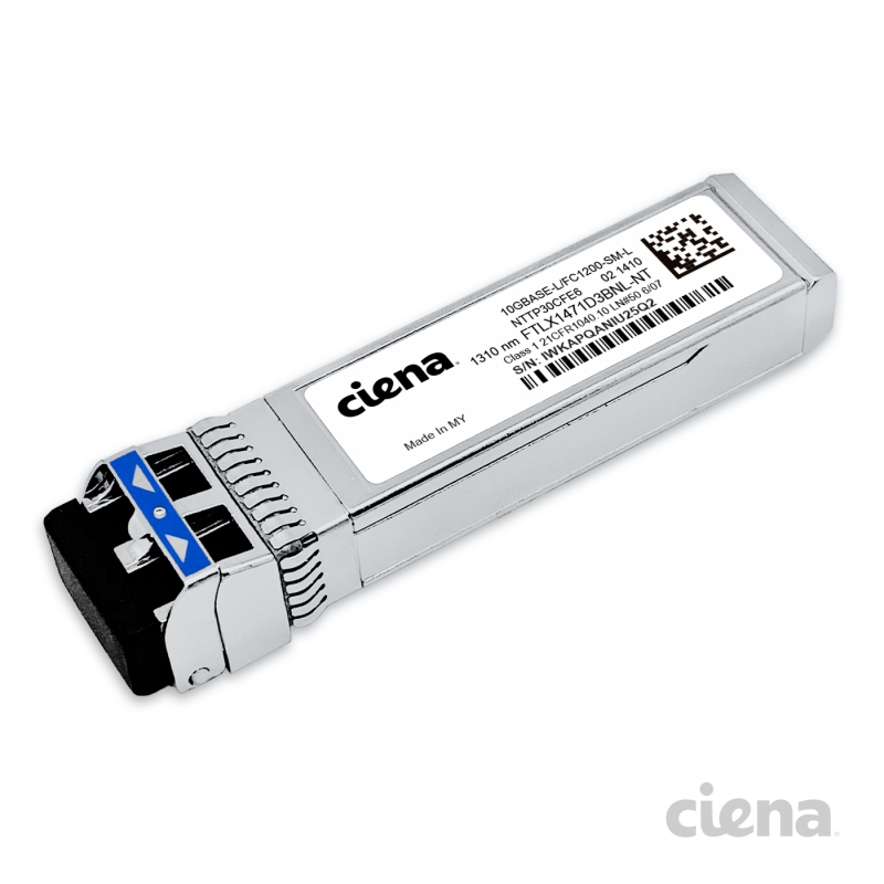 Ciena NTTP30CFE6 10GBASE-LR SFP+, 1310nm 10km LC SMF Duplex FTLX1471D3BNL-NT, transceptor óptico