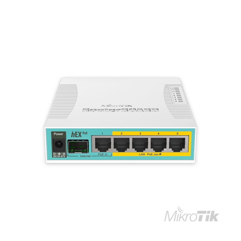 Mikrotik Routerboard RB960PGS, hEX PoE, 800MHz, 128MB, 1G SFP port, L4, 5 Ethernet PoE Port