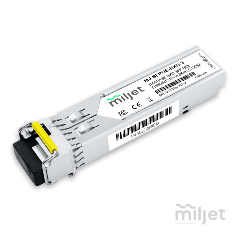 1000BASE-BXD SFP BiDi Tx1550/Rx1310nm 3km LC DOM, transceptor óptico Miljet