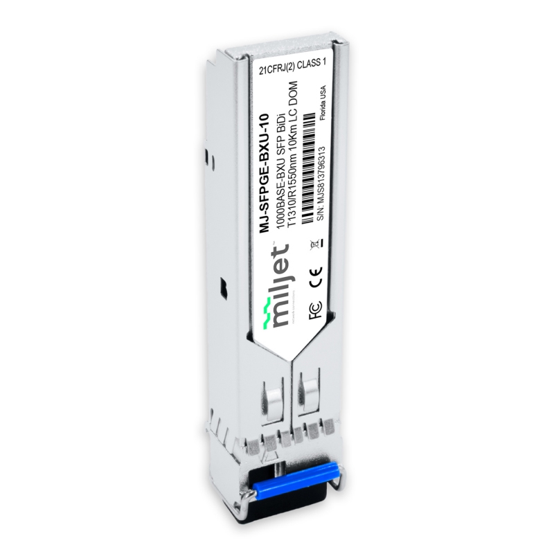 1000BASE-BXU SFP BiDi Tx1310/Rx1550nm 10km LC DOM, transceptor óptico Miljet