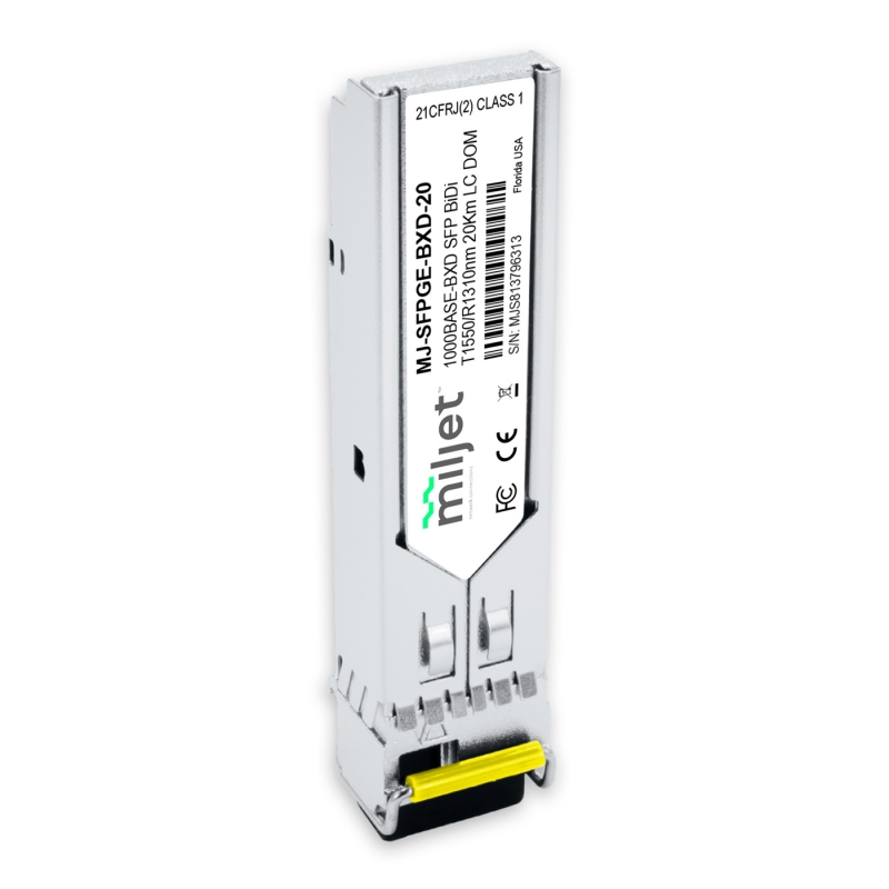 1000BASE-BXD SFP BiDi Tx1550/Rx1310nm 20km LC DOM, transceptor óptico Miljet