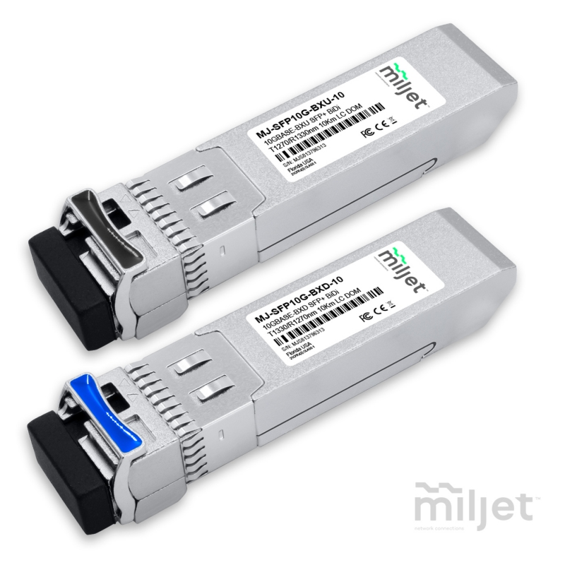 Kit Par 10GBASE-BX SFP+ BiDi 10km LC DOM, transceptores ópticos Miljet