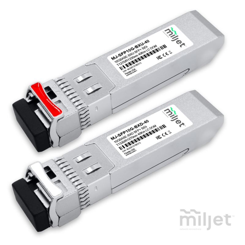 Kit Par 10GBASE-BX SFP+ BiDi 40km LC DOM, transceptores ópticos Miljet