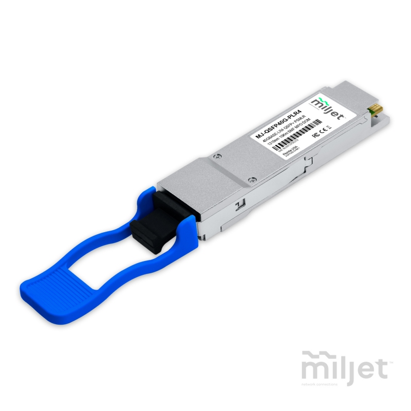 40GBASE-LR4 QSFP+, PSMLR 1310nm 10km SMF, Conector MTP®/MPO, DDM, transceptor óptico Miljet