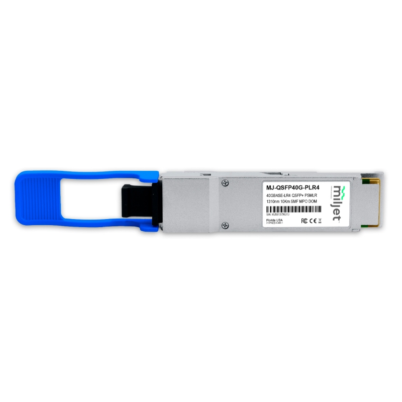 40GBASE-LR4 QSFP+, PSMLR 1310nm 10km SMF, Conector MTP®/MPO, DDM, transceptor óptico Miljet