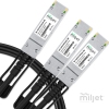 Cabo 200G QSFP-56 para 2x100G QSFP28 2m, DAC Direct Attach Copper, Breakout Cable PVC 30AWG Miljet