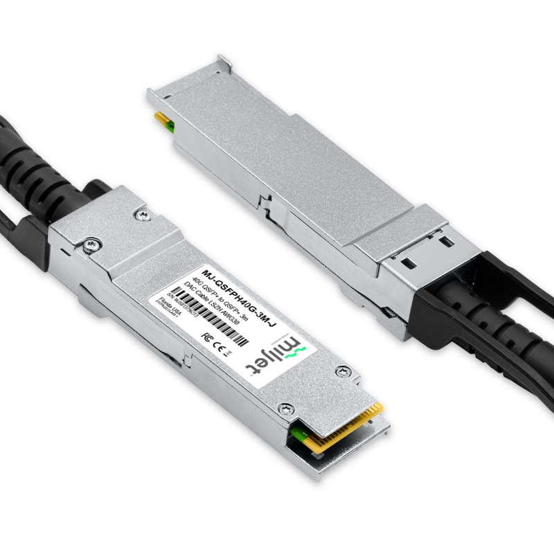 Cabo 40G QSFP+ para QSFP+ 3m, DAC Direct Attach Copper, Twinax Cabo PVC 30AWG Miljet (Compatível Juniper)