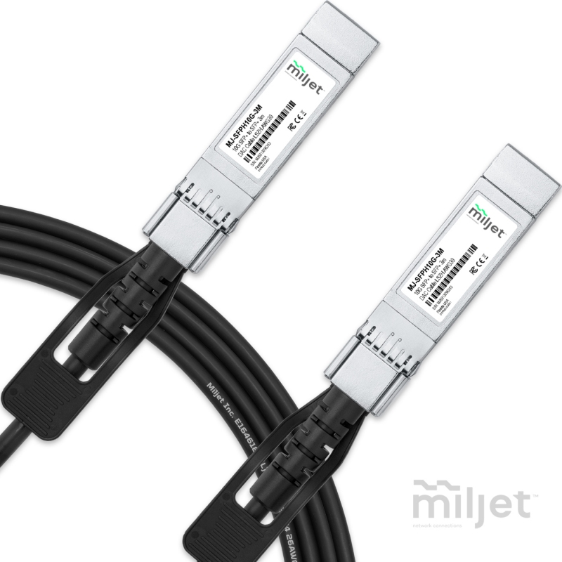 Cabo 10G SFP+ para SFP+ 3m, DAC Direct Attach Copper, Twinax LSZH AWG30 Miljet