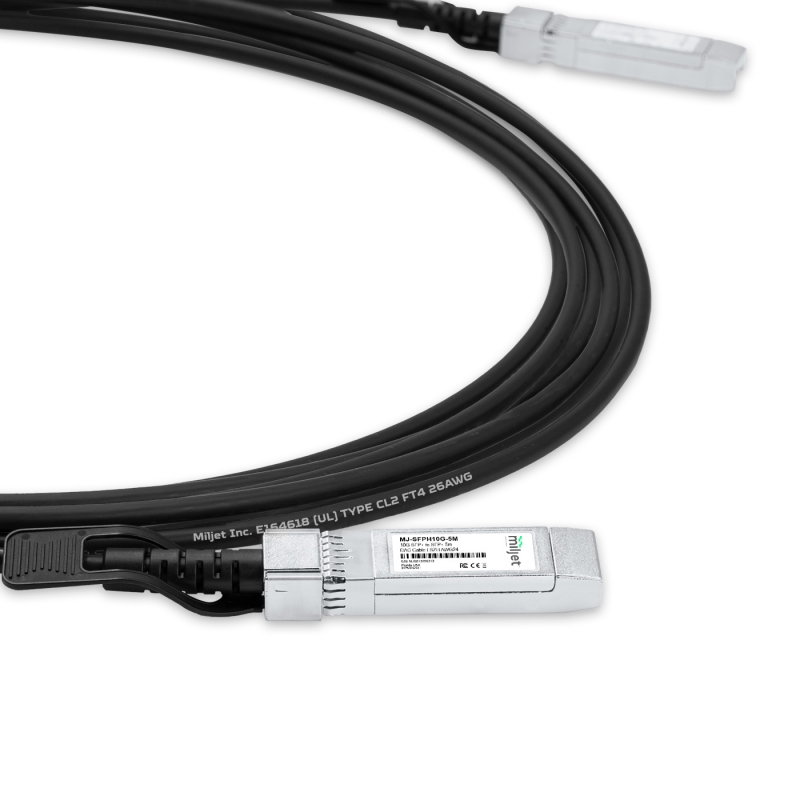 Cabo 10G SFP+ para SFP+ 5m, DAC Direct Attach Copper, Twinax LSZH AWG24 Miljet