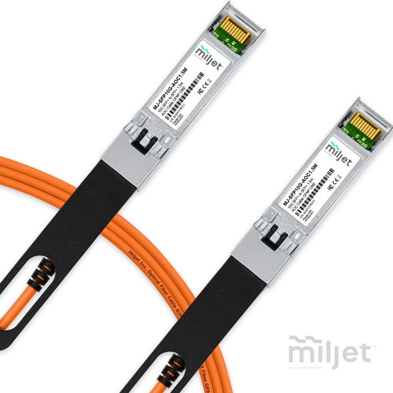 Cabo 10G SFP+ para SFP+ 1.5m, AOC Active Optical Cable OFNP Miljet