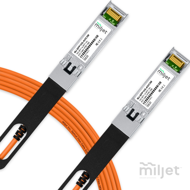 Cabo 10G SFP+ para SFP+ 5m, AOC Active Optical Cable OFNP Miljet