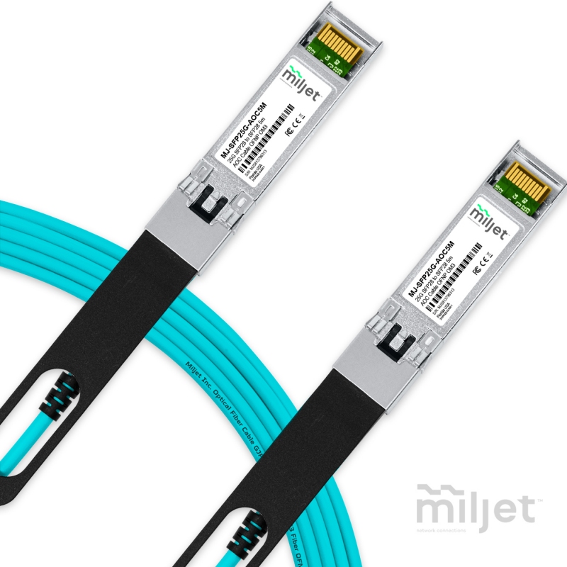 Cabo 25G SFP28 para SFP28 5m, AOC Active Optical Cable OM3 OFNP Miljet