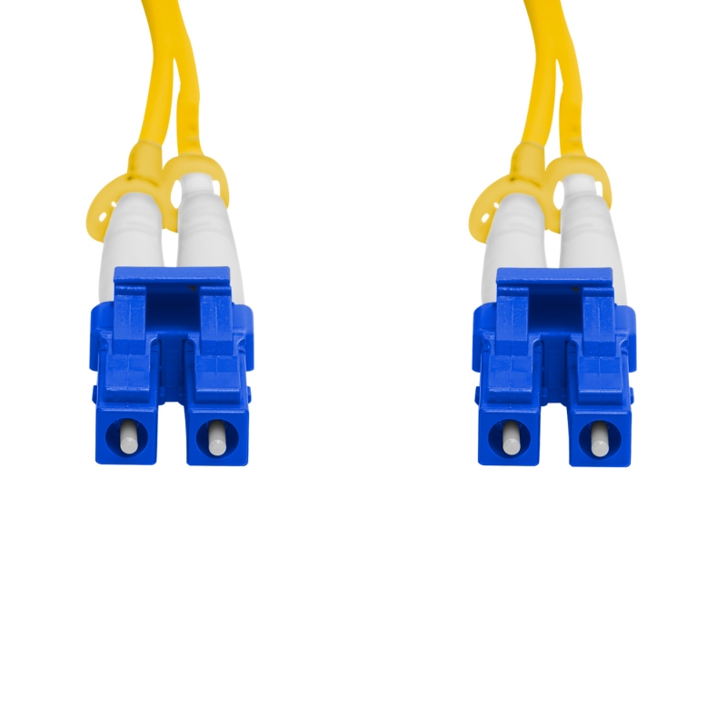 Cordão Óptico 5m, LC/UPC-LC/UPC, SM BLI G657-A1 9/125, OS2 Duplex 2.0mm LSZH Amarelo, Fibra Monomodo Miljet