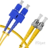 Cordão Óptico 1m, SC/UPC-ST/UPC, SM BLI G657-A1 9/125, OS2 Duplex 2.0mm LSZH Amarelo, Fibra Monomodo Miljet