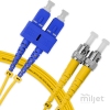 Cordão Óptico 5m, SC/UPC-ST/UPC SM BLI G.657A 9/125, OS2 Duplex 2.0mm LSZH Amarelo, Fibra Monomodo Miljet