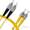 Cordão Óptico 3m, FC/UPC-ST/UPC, SM BLI G657-A1 9/125, OS2 Duplex 2.0mm LSZH Amarelo, Fibra Monomodo Miljet