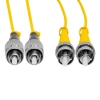 Cordão Óptico 3m, FC/UPC-ST/UPC, SM BLI G657-A1 9/125, OS2 Duplex 2.0mm LSZH Amarelo, Fibra Monomodo Miljet