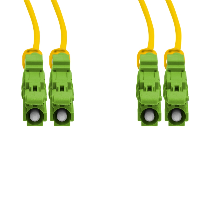 Cordão Óptico 3m, E2000/APC-E2000/APC, SM BLI G657-A1 9/125, OS2 Duplex 2.0mm LSZH Amarelo, Fibra Monomodo Miljet