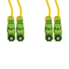 Cordão Óptico 3m, E2000/APC-E2000/APC, SM BLI G657-A1 9/125, OS2 Duplex 2.0mm LSZH Amarelo, Fibra Monomodo Miljet