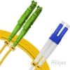 Cordão Óptico 10m, E2000/APC-LC/UPC, SM BLI G657-A1 9/125, OS2 Duplex 2.0mm LSZH Amarelo, Fibra Monomodo Miljet