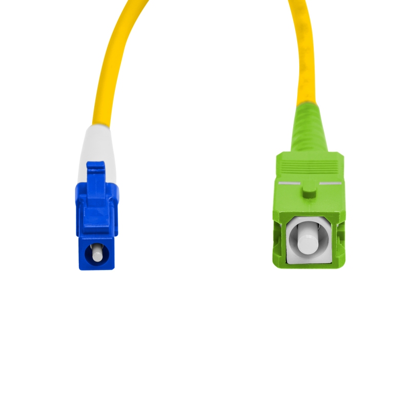 Cordão Óptico 15m, LC/UPC-SC/APC, SM BLI G657-A1 9/125, OS2 Simplex 3.0mm LSZH Amarelo, Fibra Monomodo Miljet