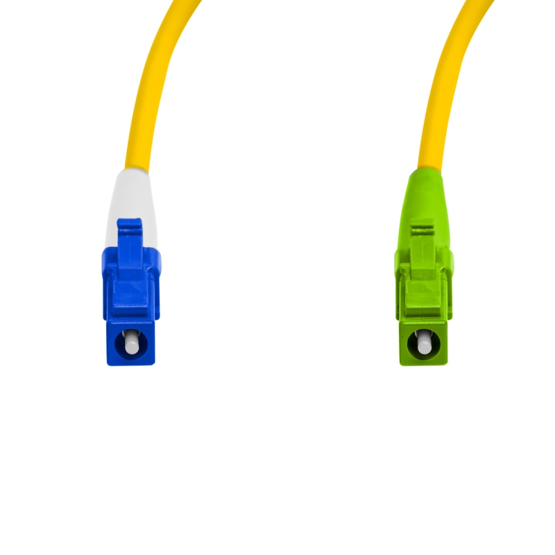 Cordão Óptico 15m, LC/UPC-LC/APC SM BLI G657-A1 9/125, OS2 Simplex 3.0mm LSZH Amarelo Fibra Monomodo Miljet