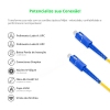 Cordão Óptico 3m, SC/UPC-SC/UPC, SM BLI G657-A1 9/125, OS2 Simplex 3.0mm LSZH Amarelo, Fibra Monomodo Miljet