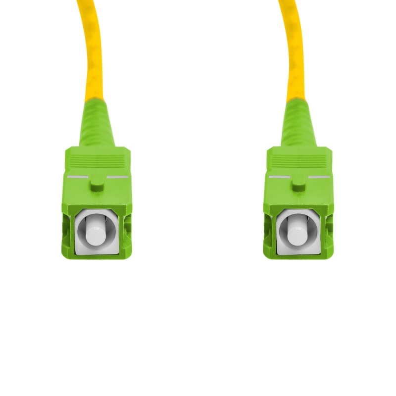 Cordão Óptico 3m, SC/APC-SC/APC SM BLI G657-A1 9/125, OS2 Simplex 2.0mm PVC Amarelo Fibra Monomodo Miljet