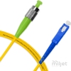 Cordão Óptico 3m, FC/APC-SC/UPC SM BLI G657-A1 9/125, OS2 Simplex 3.0mm LSZH Amarelo Fibra Monomodo Miljet