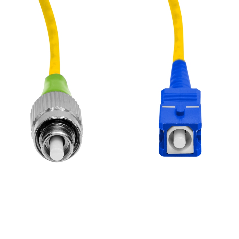 Cordão Óptico 3m, FC/APC-SC/UPC SM BLI G657-A1 9/125, OS2 Simplex 3.0mm LSZH Amarelo Fibra Monomodo Miljet