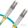 Cordão Óptico 2m, LC/UPC-LC/UPC, MM G651.1 50/125, OM3 Duplex 2.0mm LSZH Aqua, Fibra Multimodo Miljet