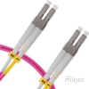 Cordão Óptico 2m, LC/UPC-LC/UPC, MM G651.1 50/125, OM4 Duplex 2.0mm LSZH Magenta, Fibra Multimodo Miljet