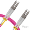 Cordão Óptico 5m, LC/UPC-LC/UPC, MM G651.1 50/125, OM4 Duplex 2.0mm LSZH Magenta, Fibra Multimodo Miljet