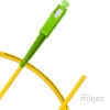 Pigtail Óptico 1m, SC/APC, SM BLI G657-A1 9/125 OS2, Simplex 3.0mm LSZH Amarelo, Fibra Monomodo Miljet