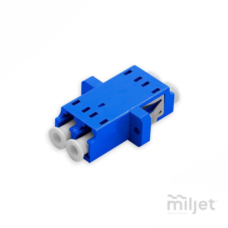 Adaptador Acoplador Óptico LC/UPC para LC/UPC SM, Duplex Monomodo Azul com Flange