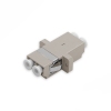 Adaptador Acoplador Óptico LC/UPC para LC/UPC MM, Duplex Multimodo Bege com Flange 