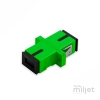 Adaptador Acoplador Óptico SC/APC para SC/APC SM, Simplex Monomodo Verde com Flange