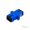 Adaptador Acoplador Óptico SC/UPC para SC/UPC SM, Simplex Monomodo Azul com Flange