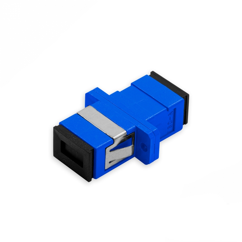 Adaptador Acoplador Óptico SC/UPC para SC/UPC SM, Simplex Monomodo Azul com Flange